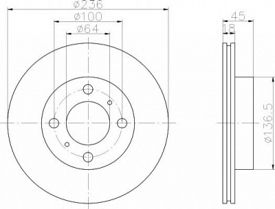 HELLA PAGID 8dd355105771 -  Тормозной диск